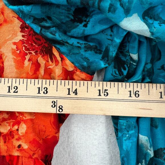 ALICE AND OLIVIA Rowen Tiered Babydoll Dress Womens XS Blue Red Floral Print - Picture 14 of 16